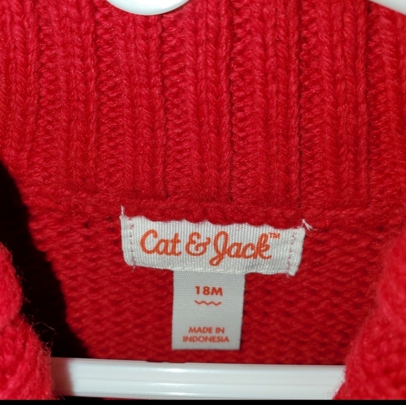 Cat & Jack red sweater 18mo - Picture 3 of 3